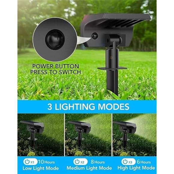Solar Spot Lights Outdoor Waterproof, 3 Lighting Modes Solar Landscape Lights - Picture 6 of 7